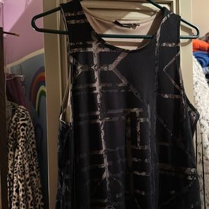 Black sleeveless sheer dress